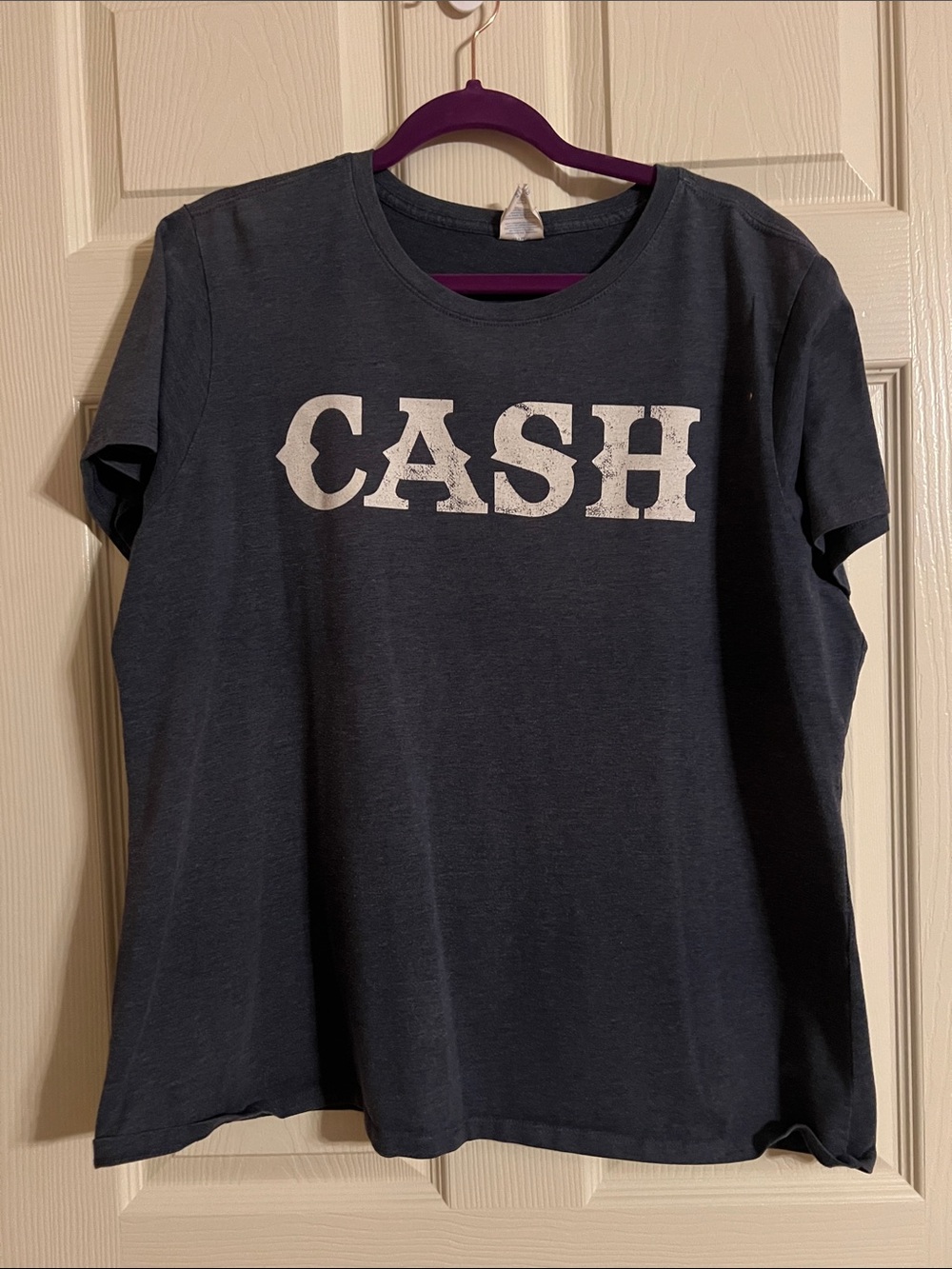 Port and Company Black Tee with White CASH Print